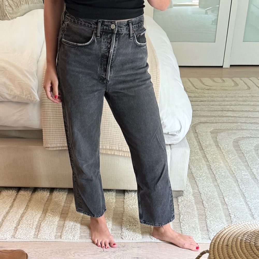 Agolde faded black Ankle Cropped Jeans